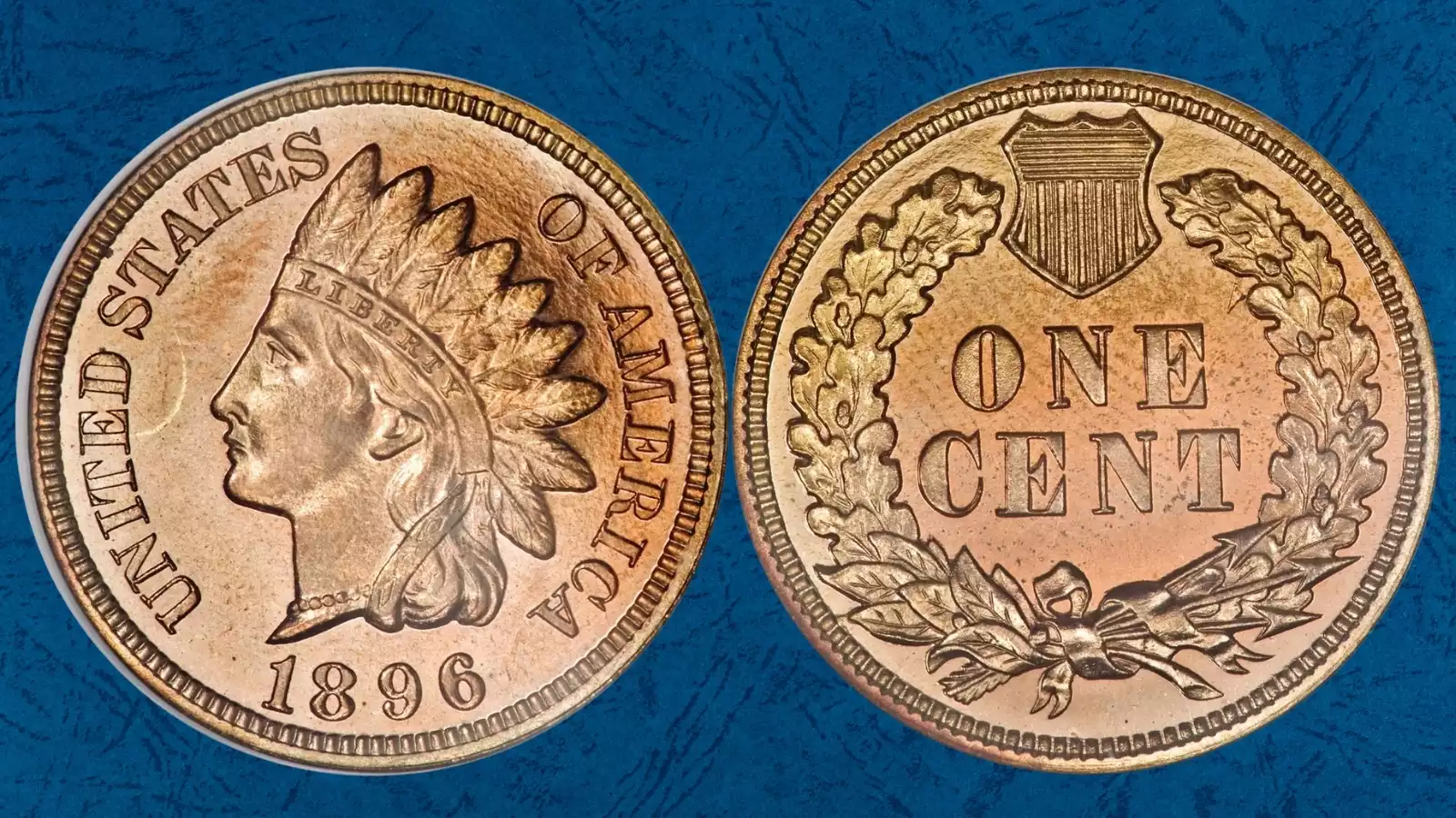 Side-by-side comparison of common 1896 Indian Head Penny date versus RPD FS-301 Snow-1 variety showing secondary impression on the 6 digit